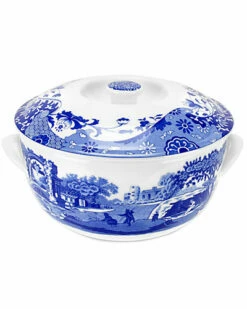 Spode Blue Italian Round Covered Deep Dish Home