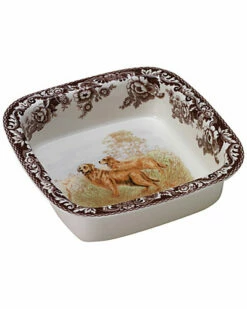 Spode Woodland Hunting Dogs Square Rim Dish Home