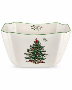 Spode "Christmas Tree" 6.75in Small Square Bowl Home