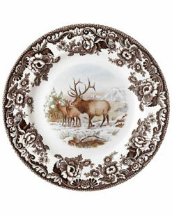 Spode Woodland American Wildlife Elk Dinner Plate Home
