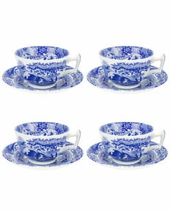 Spode Blue Italian Set Of 4 Teacup & Saucer Home