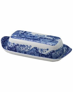 Spode Blue Italian Covered Butter Dish Home