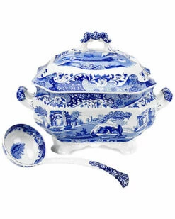 Spode Blue Italian Soup Tureen & Ladle Home