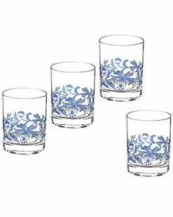 Spode Blue Italian Set Of 4 Double Old Fashioned Glasses Home