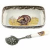 Spode Woodland Turkey Cranberry Dish With Slotted Spoon Home -Spode Shop 3010824142 RLLD 1