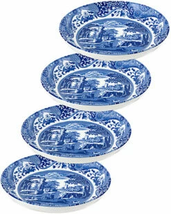 Spode Set Of Four 9in Blue Italian Pasta Bowls Home