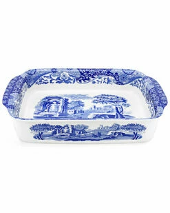 Spode Blue Italian Rectangular Handled Dish Home