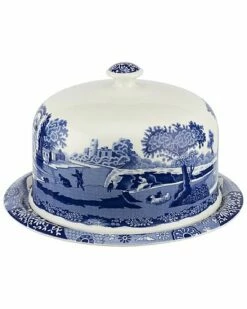 Spode Blue Italian 2pc Serving Platter With Dome Home