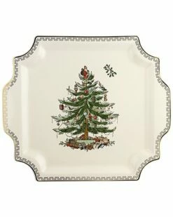 Spode Christmas Tree Gold Square Platter Home