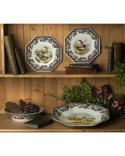 Spode Woodland Quail Octagonal Plate Home -Spode Shop 3050505917 RLLD 3