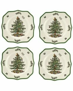 Spode Shop 19 Spode Christmas Tree Set Of 4 Scalloped Dinner Plates Home