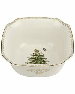 Spode Christmas Tree Gold Square Bowl Home