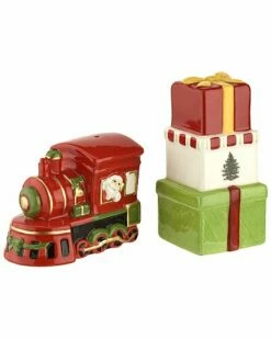 Spode Christmas Tree 2pc Train Salt And Pepper Set Home