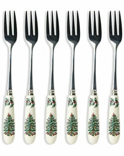 Spode Christmas Tree Set Of 6 Pastry Forks Home