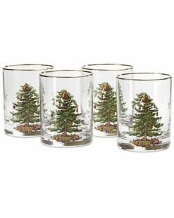 Spode Christmas Tree Set Of 4 Double Old Fashioneds Home