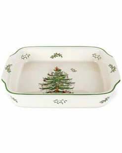 Spode Christmas Tree Rectangular Handled Dish Home