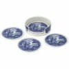Spode Blue Italian 4pc Ceramic Coasters With Holder Home -Spode Shop 3050654061 RLLD 1
