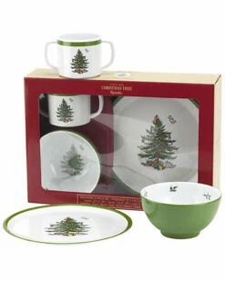 Spode Christmas Tree 3pc Melamine Children'S Dinner Set Home